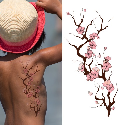Sakura design with the title 'Tattoo "Blossom sakura"'