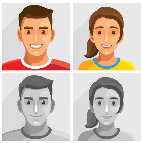 Human illustration with the title 'Sport Avatars for High School Students'