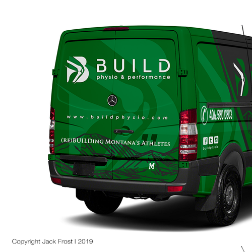 Performance design with the title 'Van Wrap for "BUILD"'