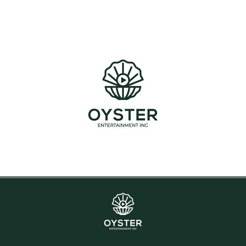 Play button logo with the title 'Oyster entertainment inc logo'