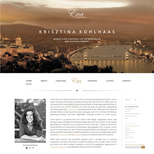 Flat website with the title 'Create a high end web site for a luxury global leadership coaching company'