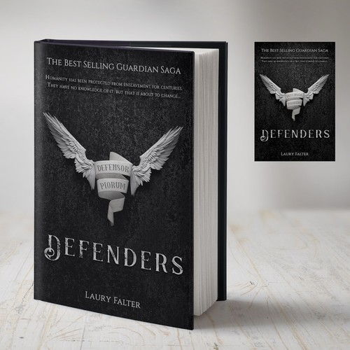 Black and white book cover with the title 'Defenders Book Cover'