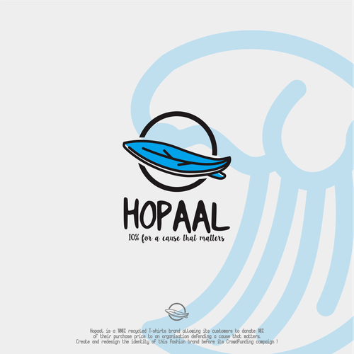 Surfboard design with the title 'Hopaal'
