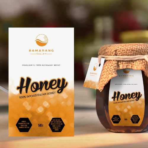 honey bottle label design