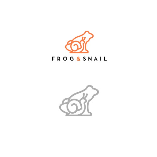 Snail logo with the title 'Frog & Snail Restaurant Logo'