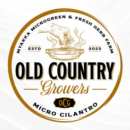 Herbal design with the title 'Old Country Growers'