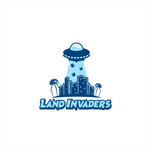 Alien logo with the title 'Logo for Land Invaders'