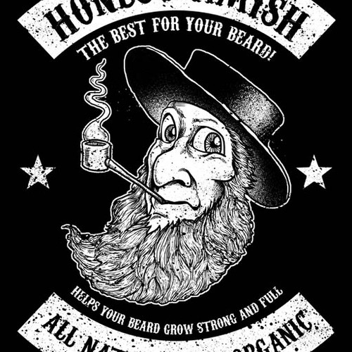 Hand-drawn t-shirt with the title 'beard tshirt design'