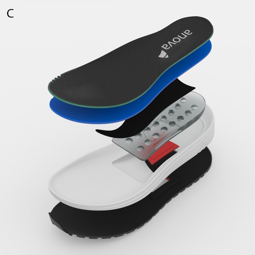 Footwear design with the title '3d Shoe'