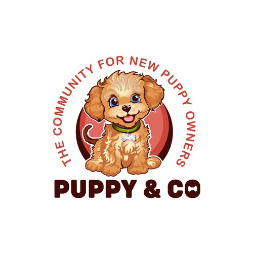 Community brand with the title 'A cute illustration logo for new puppy owner community'