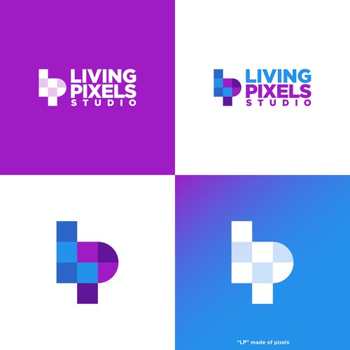 L logo with the title 'LP Pixels Monogram'