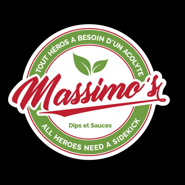Green and red logo with the title 'Massimo's'