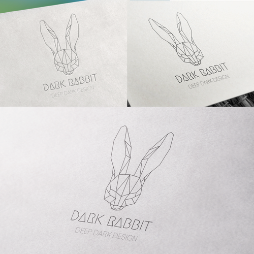 Asymmetrical logo with the title 'Dark Rabbit Logo Concept'