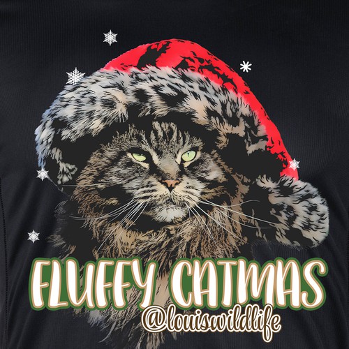 Christmas t-shirt with the title 'Classic cat christmas t-shirt design.'
