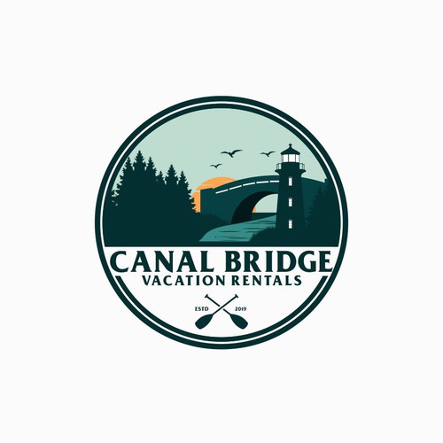 Vacation rental logo with the title 'Canal Bridge'