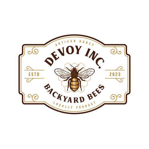 vintage honey bee logo
