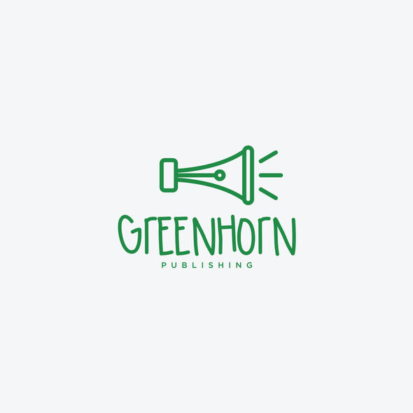 Fountain pen logo with the title 'Greenhorn Publishing'