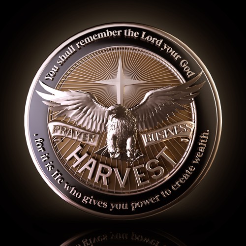 Metal design with the title 'Gold Coin 3D Design'