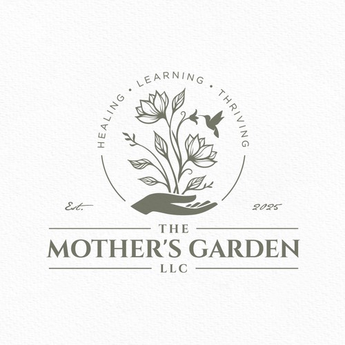Garden design with the title 'The Mother's Garden Logo'