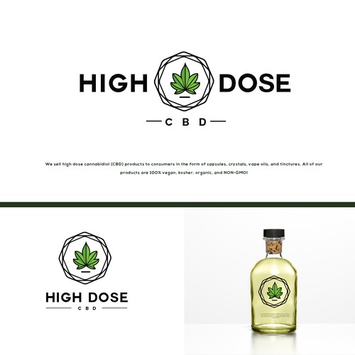 Hemp oil logo with the title 'HIGH DOSE CBD'