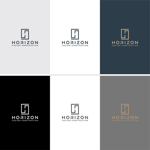 Home design logo with the title 'Horizon Custom Construction'
