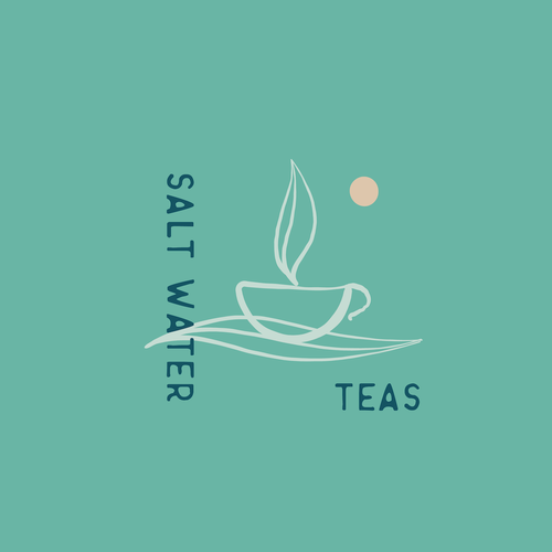 Sunrise logo with the title 'Logo for quality tea company caring about the ocean'