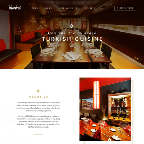 Food website with the title 'Turkish restaurant website design'