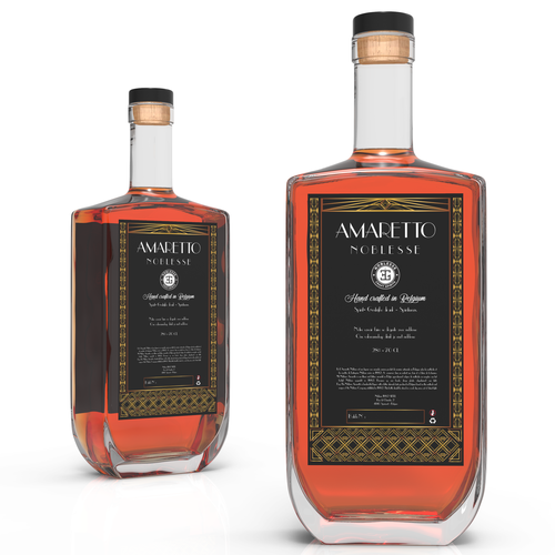 Glass bottle design with the title 'Premium Spirit'