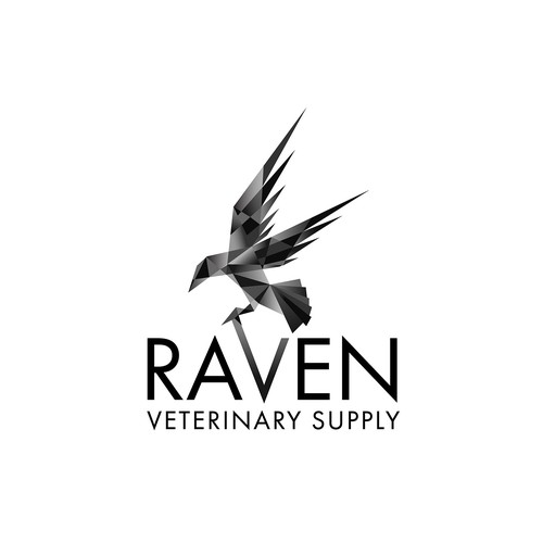 Raven logo with the title 'Logo for veterinary supply store'