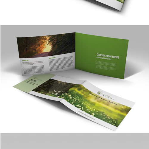 A4 design with the title 'Urns Range Catalogue'