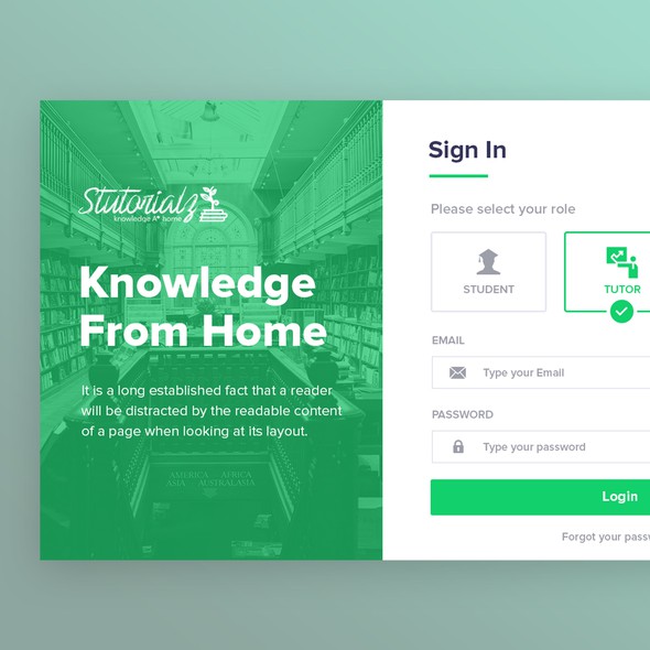 Login website with the title 'Login/Register Form'