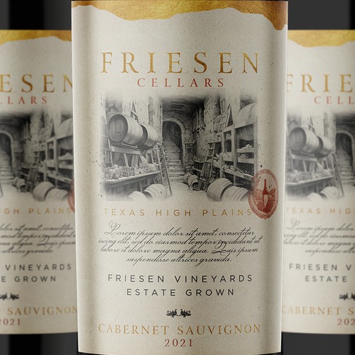 Vintage label with the title 'Vintage wine label AVAILABLE FOR SALE'