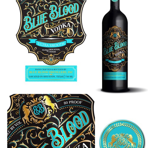 Spirit packaging with the title 'Vodka label design cencept'