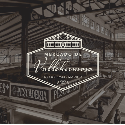 Market logo with the title 'Vintage design for a traditional market'