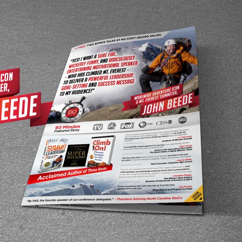 Newsletter design with the title '*Guaranteed* - Mt. Everest Climber Looking for a Wicked Cool Brochure Design!'
