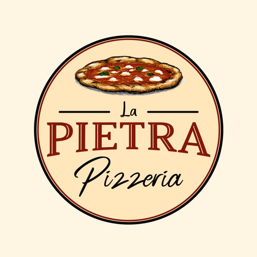 Pizzeria design with the title 'La Pietra Pizzeria'