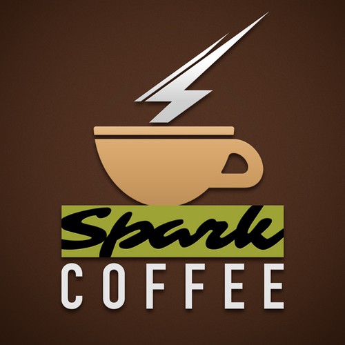 Coffee shop brand with the title 'Spark Coffee Logo'
