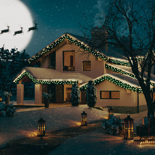 X-mas design with the title 'Christmas Card 3D Design'