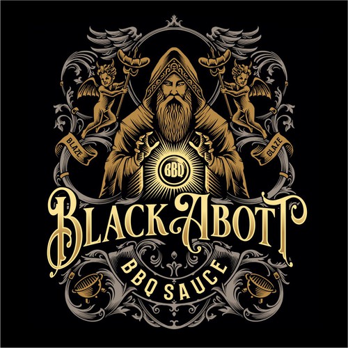 BBQ brand with the title 'Black Abott logo design'