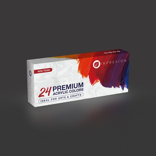 Painted packaging with the title 'Acrylic Paint'