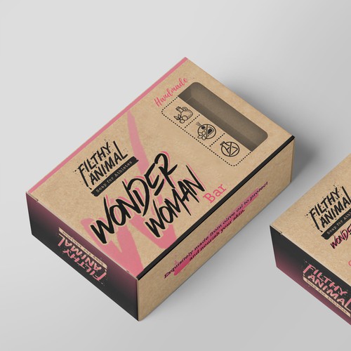 Soap packaging with the title 'Filthy animal soap'