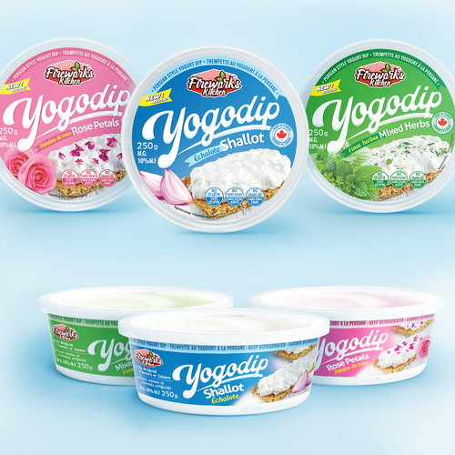 Retail label with the title 'Greek yogurt labels design'