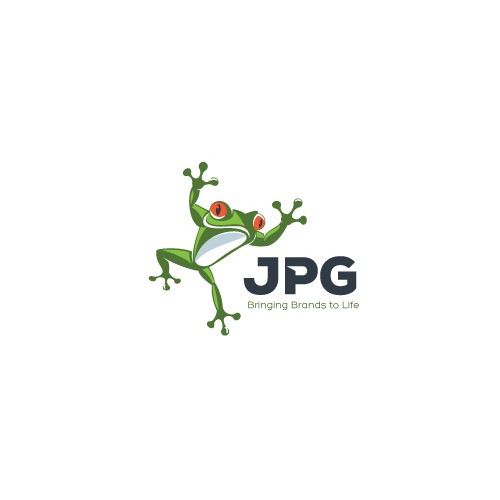 Frog logo with the title 'Re-design the Frog logo for JPG'