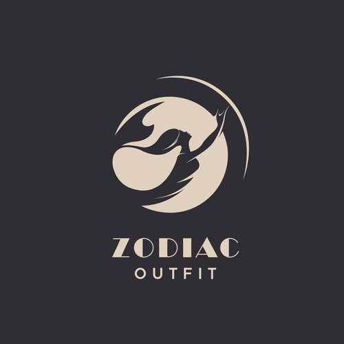 Night logo with the title 'Elegant logo concept for 'ZODIAC-outfit''
