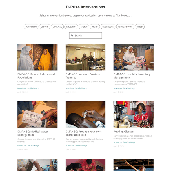 Blog website with the title 'D-Prize'