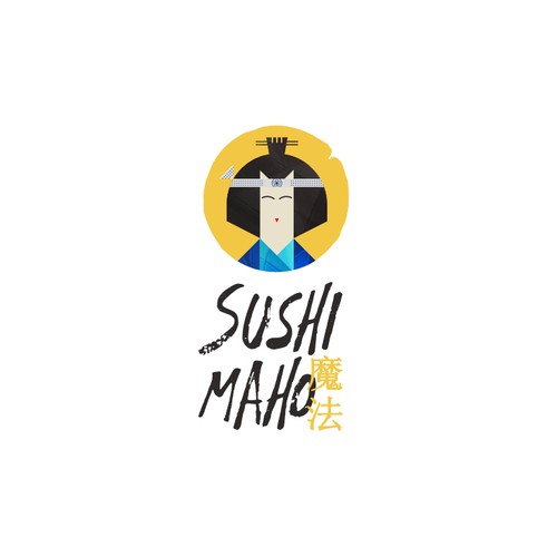 Sushi logo with the title 'Sushi Maho Logo Concept'