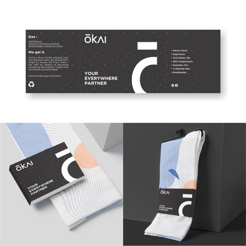 Sock design with the title 'Socks Lable design'