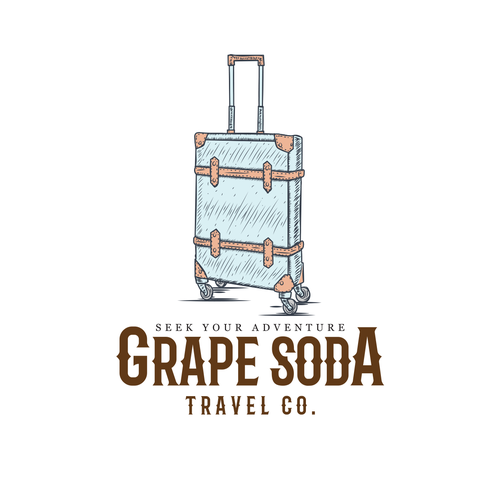 Grape logo with the title 'Vintage Travel Logo with a Nod to Disney'