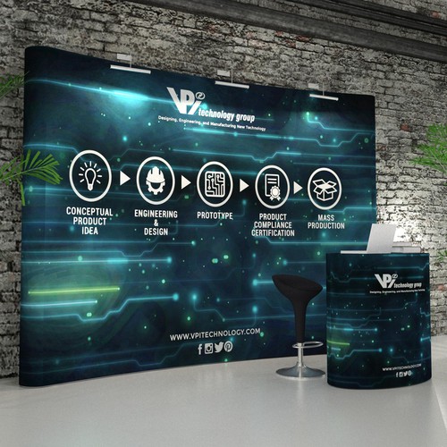Trade show design with the title 'VPI Tech Booth'