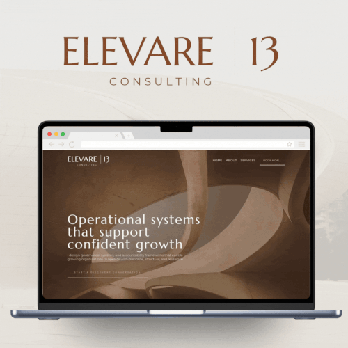 Business design with the title 'Elvare 13 Consulting'